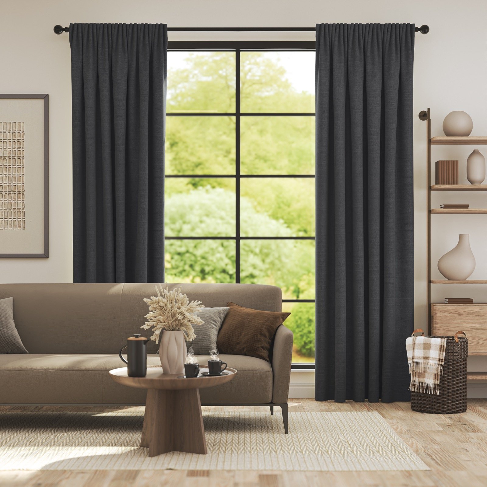 Charcoal Grey Grommet Blackout Curtain