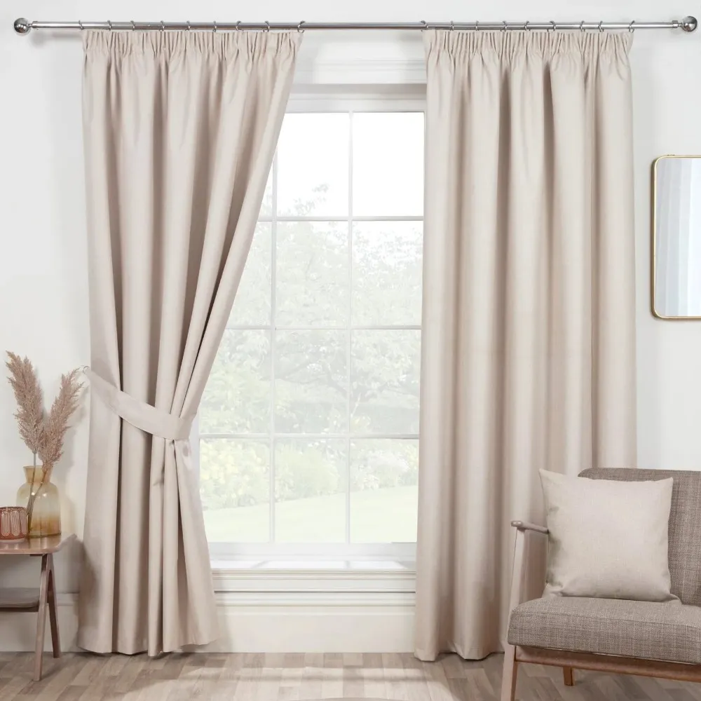 Teal Leaf Print Grommet Blackout Curtain